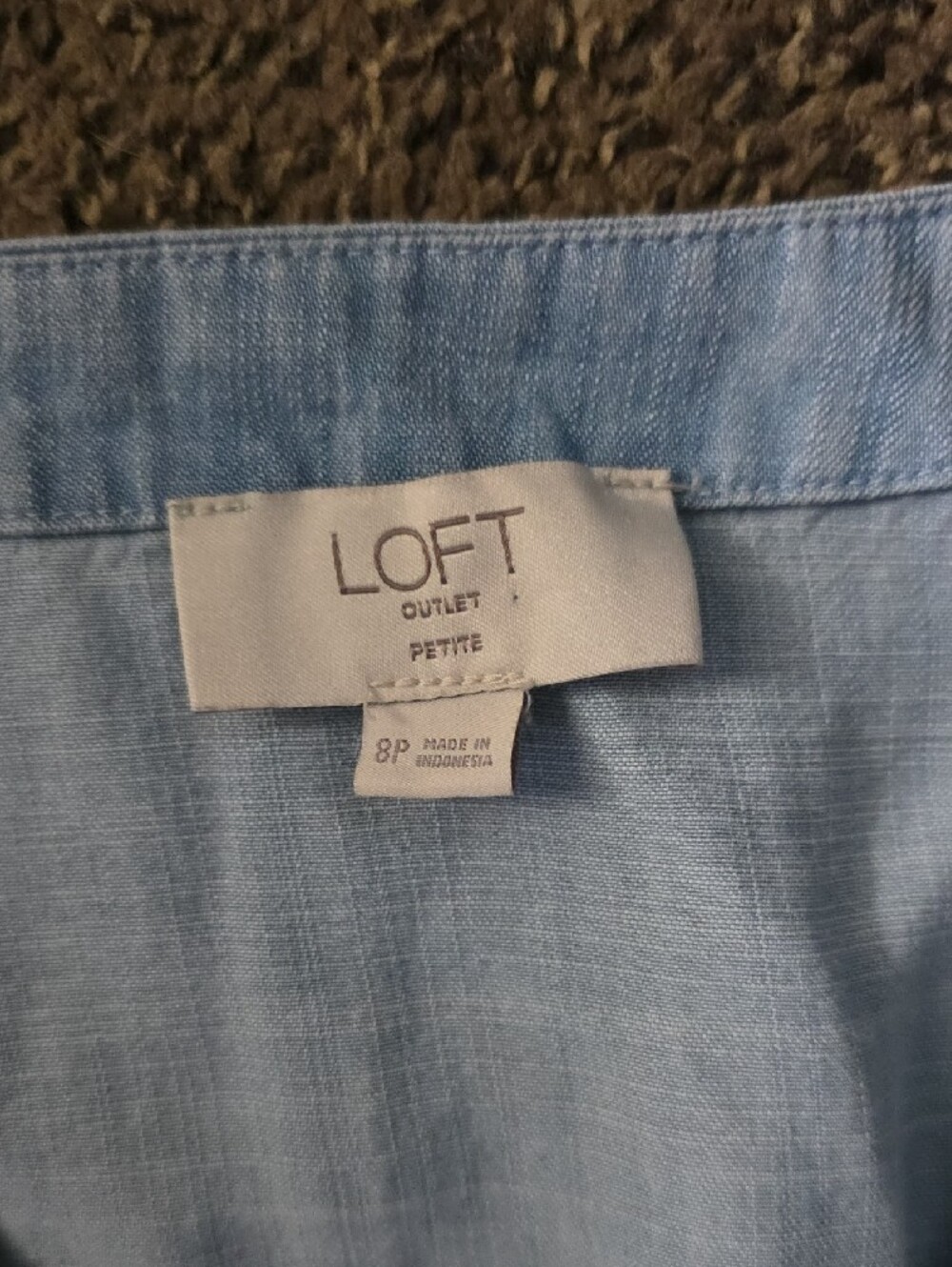 LOFT Light Blue Linen-Texture Top - Picture 3 of 3